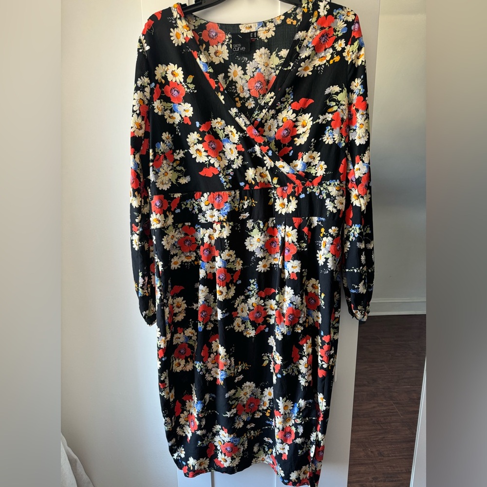 ASOS Curve Floral Wrap Dress Plus